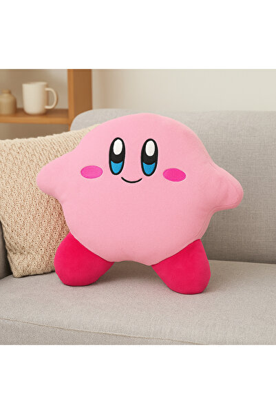 Mersi SHOP Kirby Peluş Yastık – Sevimli Yumuşak Oyuncak Yastık 35 cmD