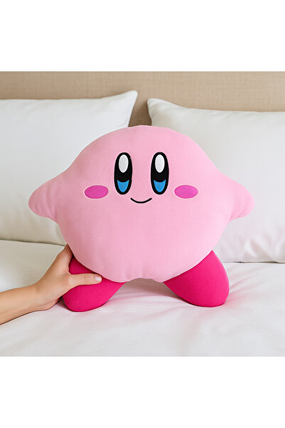 Mersi SHOP Kirby Peluş Yastık – Sevimli Yumuşak Oyuncak Yastık 35 cmD