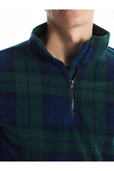 LC Waikiki Зелений комір з довгими рукавами, чоловічий піжамний верх з флісу