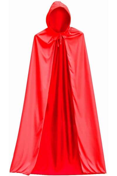 OEM Red hooded cape for women and men, length 1.4M