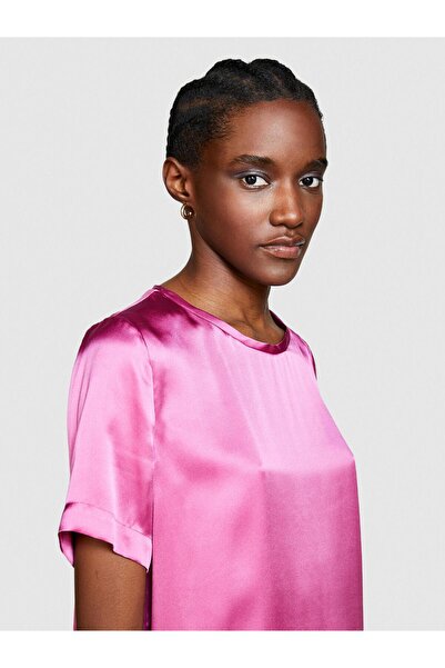 Sisley Women's Shirt 100% Silk Regular Fit Blouse 323A5Q6Wlq05N-Sis01T