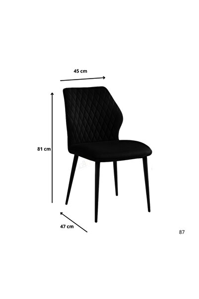 Ebticar Single chair with attractive fabric details, black