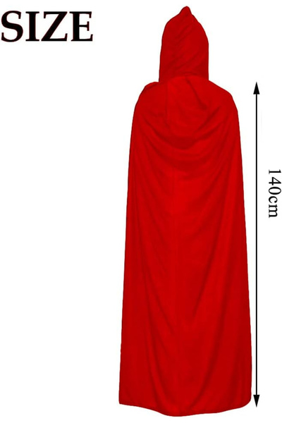OEM Red hooded cape for women and men, length 1.4M