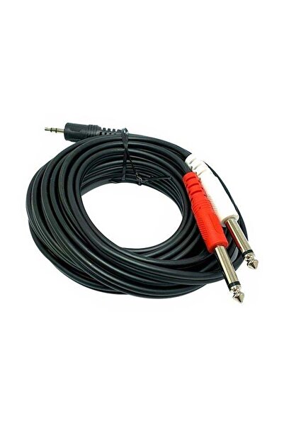 Zibox Powermaster PM-13934 3.5 Mm Stereo Erkek - 2x6.3 Mm Mono Erkek Ses Kablosu (5 Metre)