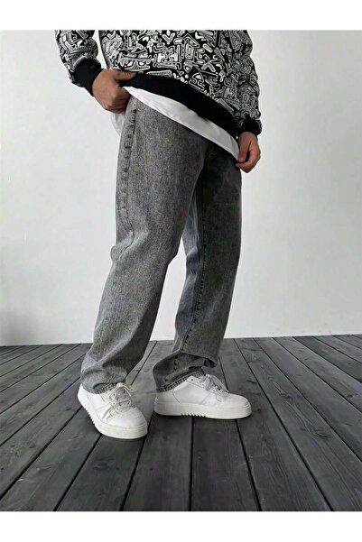 Cuqq Denim Erkek Baggy Kot Pantolon – Bol Paça Likralı Pamuklu Günlük Jean