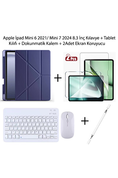 Yesnıce Apple İpad Mini 6 / 7. Nesil Uyumlu Standlı Kılıf Ve Dokunmatik Kalem...