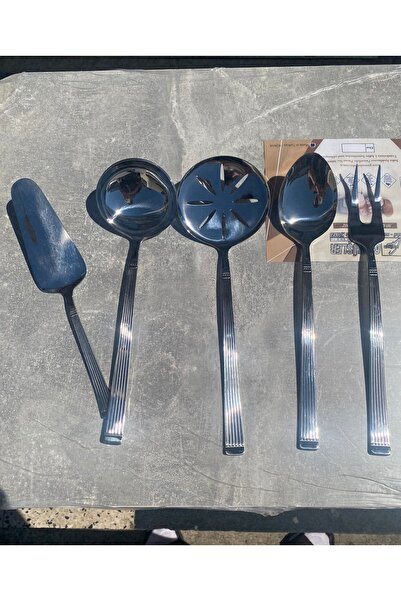 Elif Çizgi Model Servis Takımı Kepçe Kevgir Seti