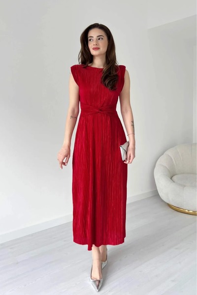 verabelle Women's Pleated Tie Detail Stylish Dress