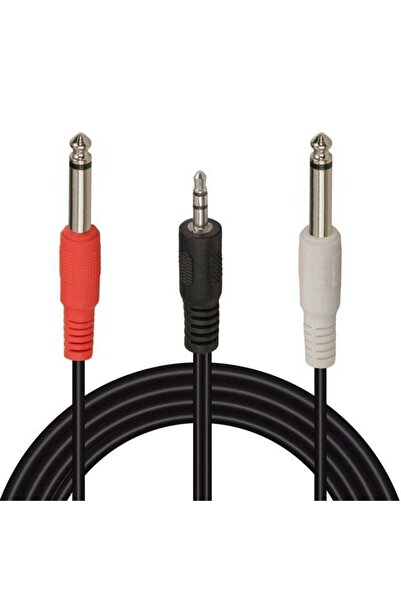 Zibox Powermaster PM-13934 3.5 Mm Stereo Erkek - 2x6.3 Mm Mono Erkek Ses Kablosu (5 Metre)