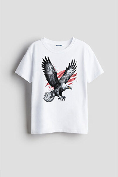 Darkia تي شيرت للأطفال للجنسين بتصميم مطبوع عليه Attack Eagle