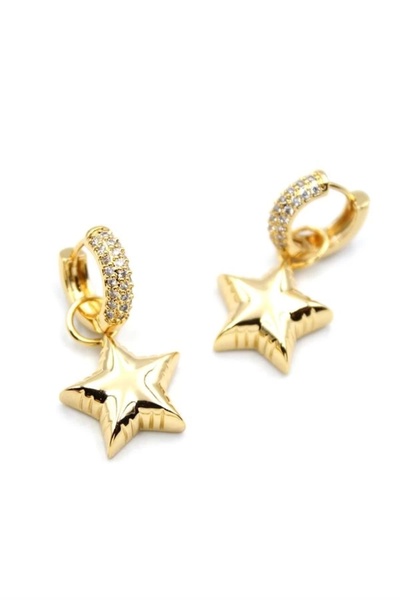 No8 Home Star Earrings - Gold