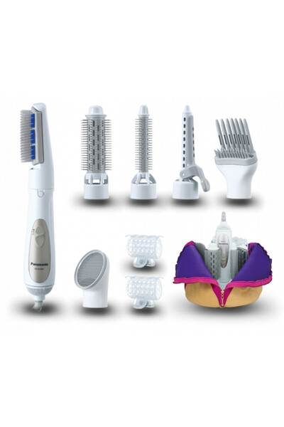 PANASONIC Panasonic EH-KA81 Hair Styler with 6 Attachments, Curler, Straightener and Dryer, White