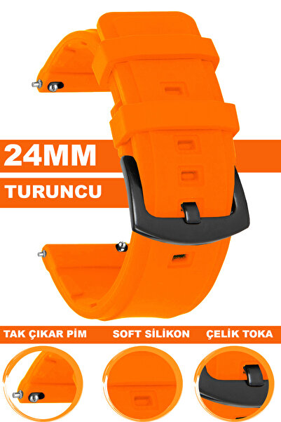 COBRA 24mm Saat Uyumlu Silikon Saat Kordonu Kayışı MSLK24