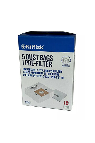 Supurgeavm كيس غبار أصلي متوافق مع مكنسة نيلفيسك برافو HE، عبوة من 5 قطع - مع...