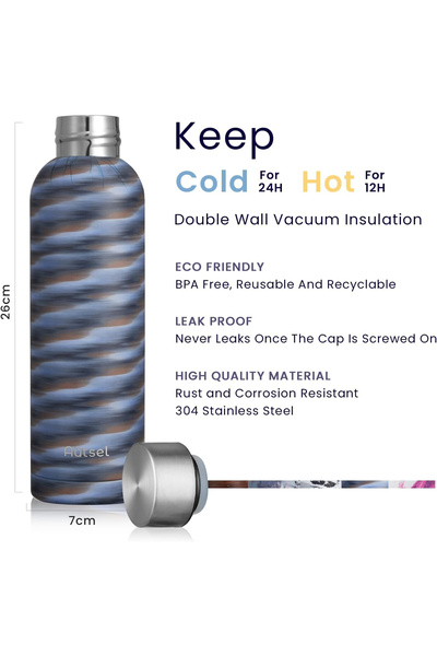OEM Stainless steel drinking bottle, 750 ml, with metal insulation, BPA free