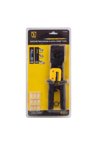 Genel Markalar PowerMaster YK-376M RJ11-RJ12-RJ22-RJ45 3'lü Soket Sıkma Pensesi