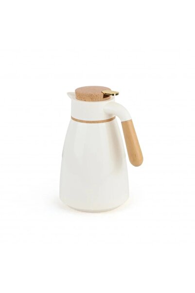 rexa Distinctive tea thermos with wooden handle - beige - 1 liter - squeeze