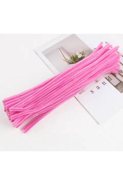 iğne izi 100S Chenille, Educational Chenille, Fuzzy Wire, Plush Wire, Velvet Chenille, Craft Material 30cm Pink