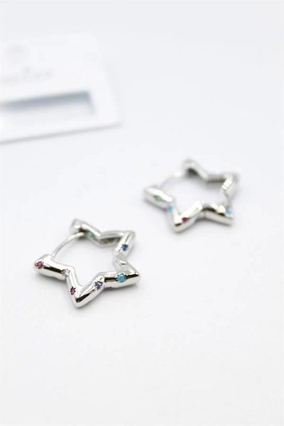 No8 Home Stone Star Earrings - Silver
