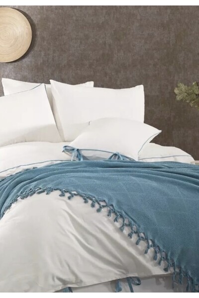 Dantelux Clara Bridal Set (Pike+ Duvet Cover Set) Dowry Holder - Double - Turquoise