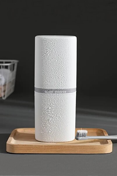 A&A Sweet Beyaz Gözlük Ve Diş Fırçası Diş Macunu Saklama Kabı Diş Fırçalık Makyaj Malzemesi Krem Kutusu