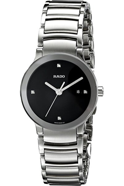 Rado ساعة سينتريكس جوبيل من الفولاذ المقاوم للصدأ للنساء R30928713، أنالوج، مينا أسود