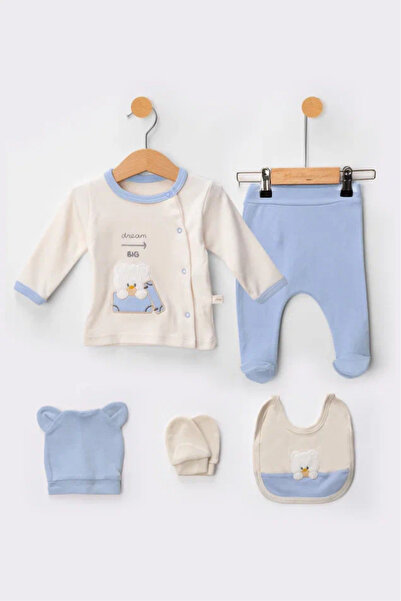 Bamoola for Babies بدلة أطفال عضوية منقوشة على شكل دببة بحجم 5 قطع من المستشف...