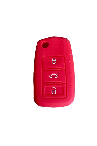İKTUNING Vw Polo Golf Passat Cc Jetta Scirocco Cady Red 1Pcs Silicone Key Case