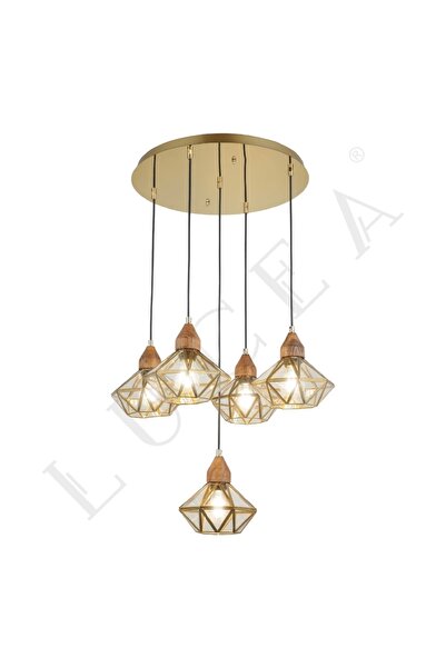 LUCEA KRAMER 4+1 ANTİK LAK AVİZE 5XE27