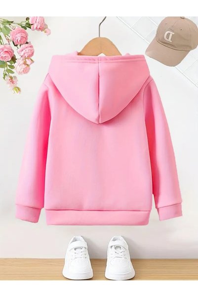 oneagılyazı Winter Hooded Sweatshirt, Children's Cartoon Cat and Dog Printed