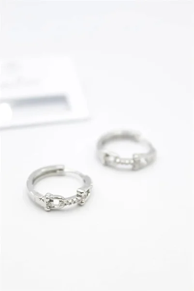 No8 Home Jewelled Hoop Earrings - Silver