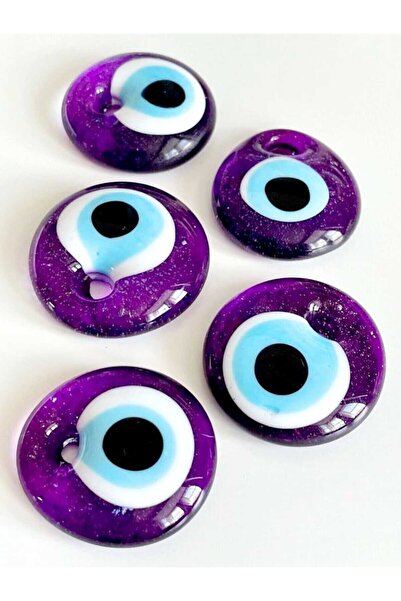 ella'nın çarşısı 5 قطع 4 سم خرز شرير اللون بنفسجي