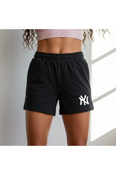 dk defne ky Women's Shorts Black Printed