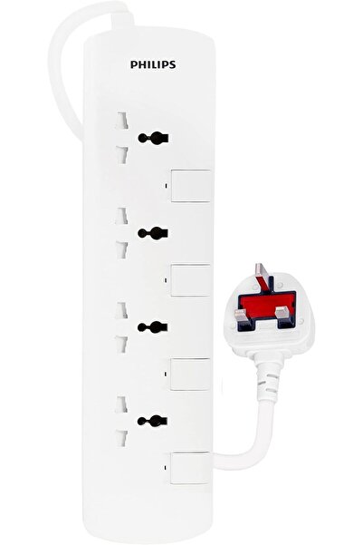 Philips 4 WAY EXTENSION SOCKET WITH INDIVIDUAL SWITCH