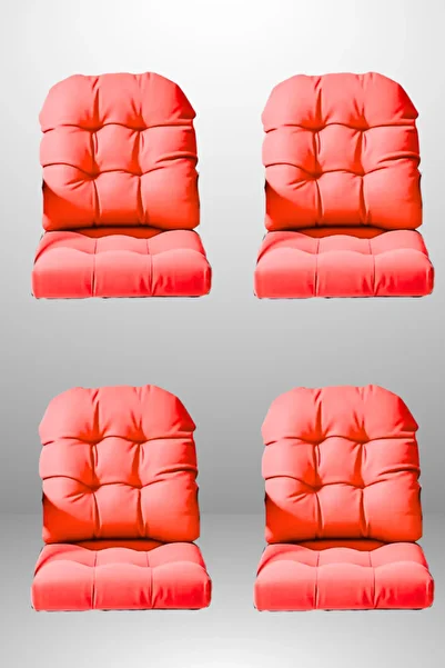 MoMMe Chair Cushion 45X45 cm Seat and Back (4 Set) Red