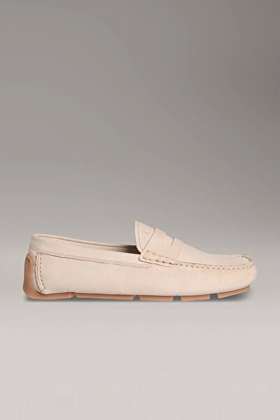 Calvin Klein Nubuk Penny Driver Erkek Bej Loafer HM0HM01866-ACE
