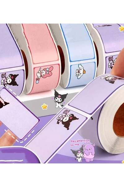 ÇEÇEN HOME (10 ADET) Kuromi'Li Kız Çocukları İçin İsim Etiketi-İsim Stickeri,...