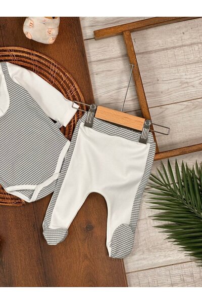Kids Kingdom Cotton Polo Collar Bottom Snap Fastener Baby Boy 2 Piece Set