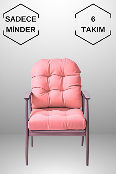 MoMMe Подушка для стільця 45x45 см Сидіння та спинка (6 комплектів) РОЖЕВИЙ