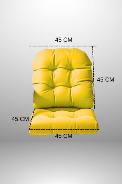 MoMMe Chair Cushion 45X45 cm Seat and Back (2 Set) Yellow