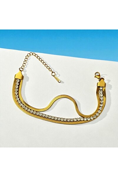 İNN JEWELLERY سوار فولاذي مضاد للحساسية ومضاد للتلطيخ مع شكل طريق الماء (ضمان...