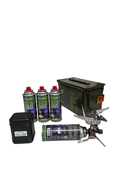 Orcamp MİDİ PERFORMANS OCAK + 4 ADET 227 GR GAZ KARTUŞU + METAL TAŞIMA ÇANTASI