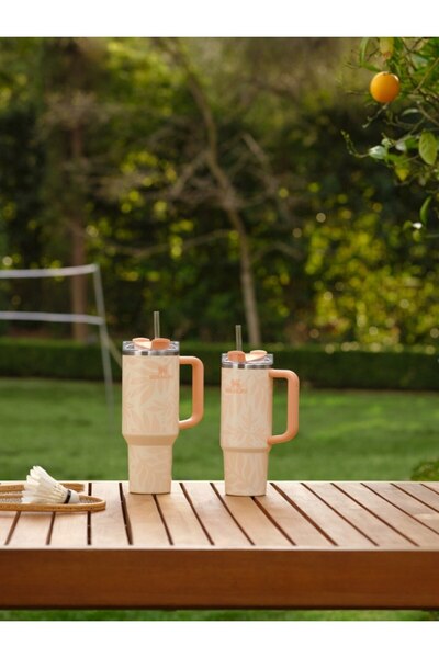 Stanley The Quencher H2.0 Flowstate™ Tumbler 40 Oz | Apricot Palms Pipetli Termos 1,18 Litre