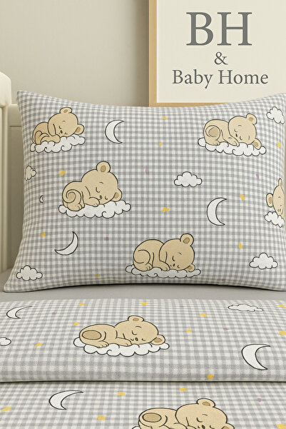 BH BABY HOME Bh%Babyhome %100 Cotton Baby Bedding Set (80X120 Duvet Cover, 45X35 Pillow Case, 120X150 Bed Sheet)