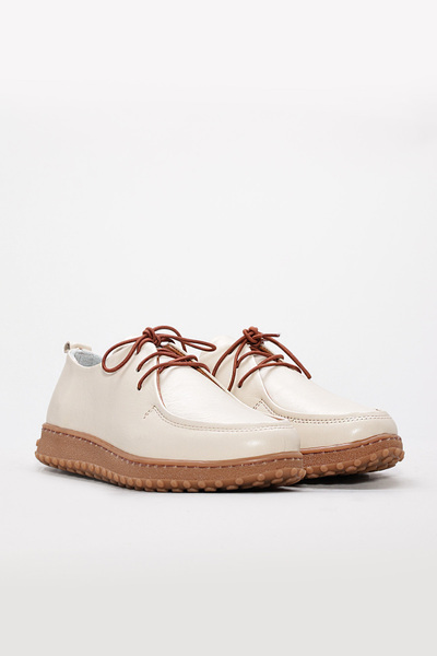 Ayakkabıhane Inside and Outside Genuine Leather Beige Poly Women's Casual Daily Shoes Ah085832612715