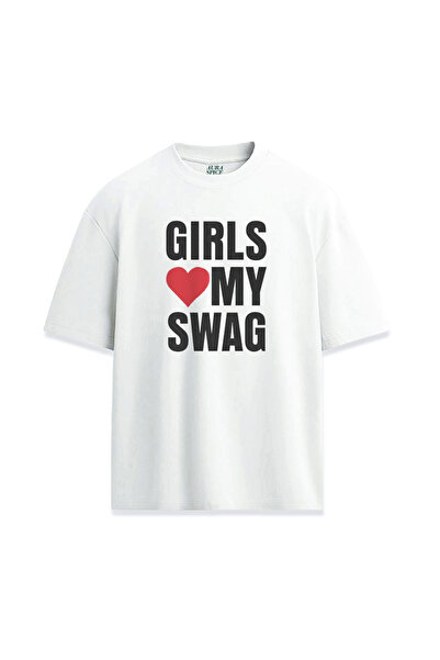Darkia Girls Love My Swag Written Unisex Relaxed T-Shirt