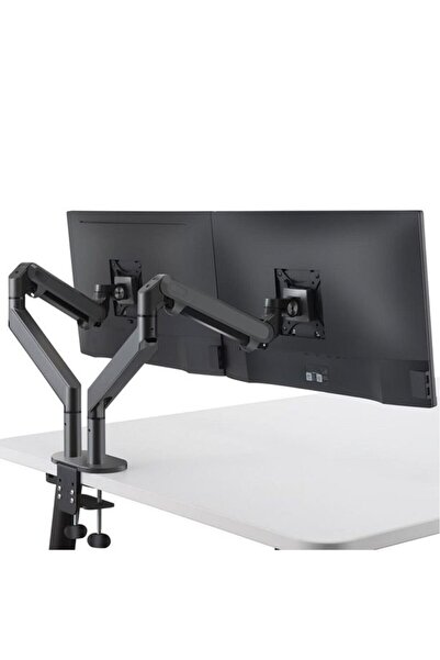 sonx Alüminyum Amortisörlü Monitör Tutucu Çift Kol Koyu Gri Ayarlanabilir , E...