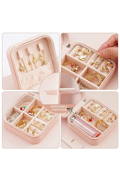 gaman Portable Multi Compartment Jewelry and Accessories Organizer - Travel Friendly Stylish Box