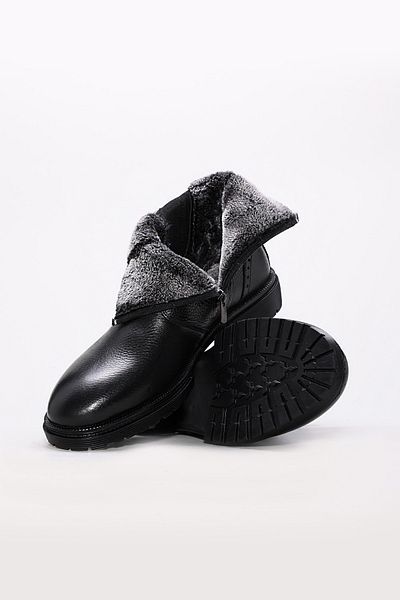 Ayakkabıhane Quality Genuine Floater Leather Black Men's Classic Boots Ah0823419131225