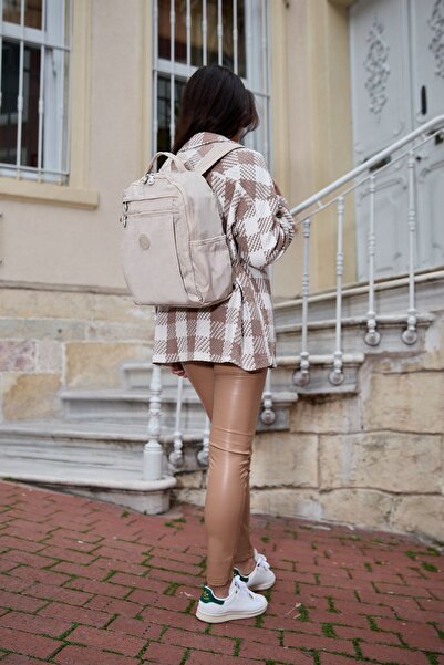 Çanta Trend Унісекс Водостійка Тканина Krinkıl Багатокімнатна Крем Ноутбук Шкільний та Рюкзак